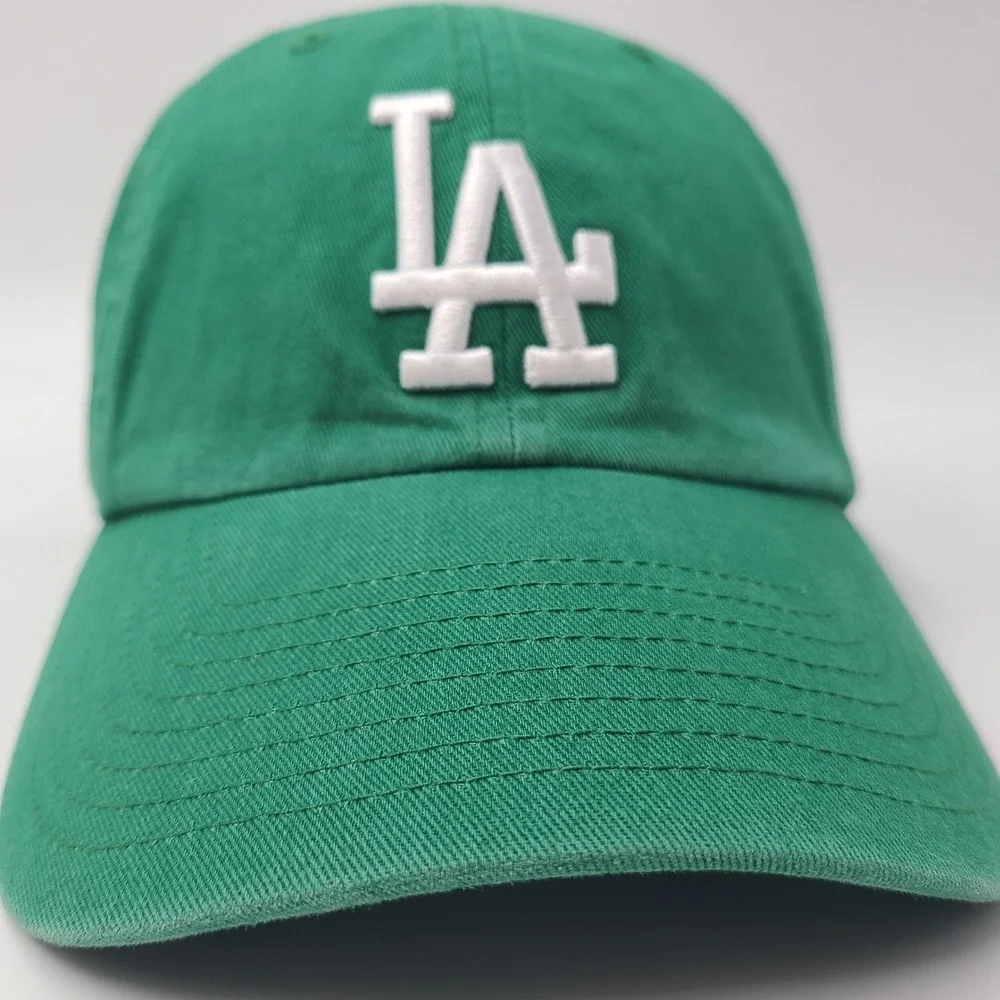 Los Angeles Dodgers Hat Strapback 47 Brand Clean Up Green White MLB Baseball Men